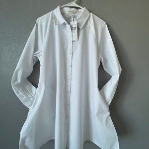 Coldwater Creek White Cotton Blouse, Size 10
